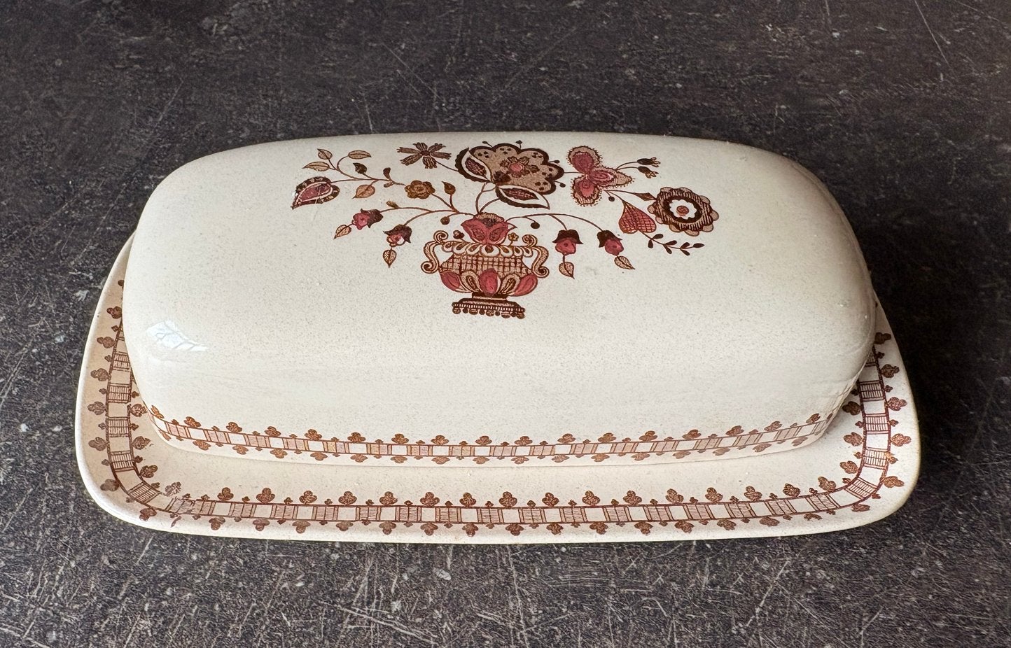 Vintage Johnson Bros Boterdoos 'Jamestown' Staffordshire, Ophalen of Verzenden