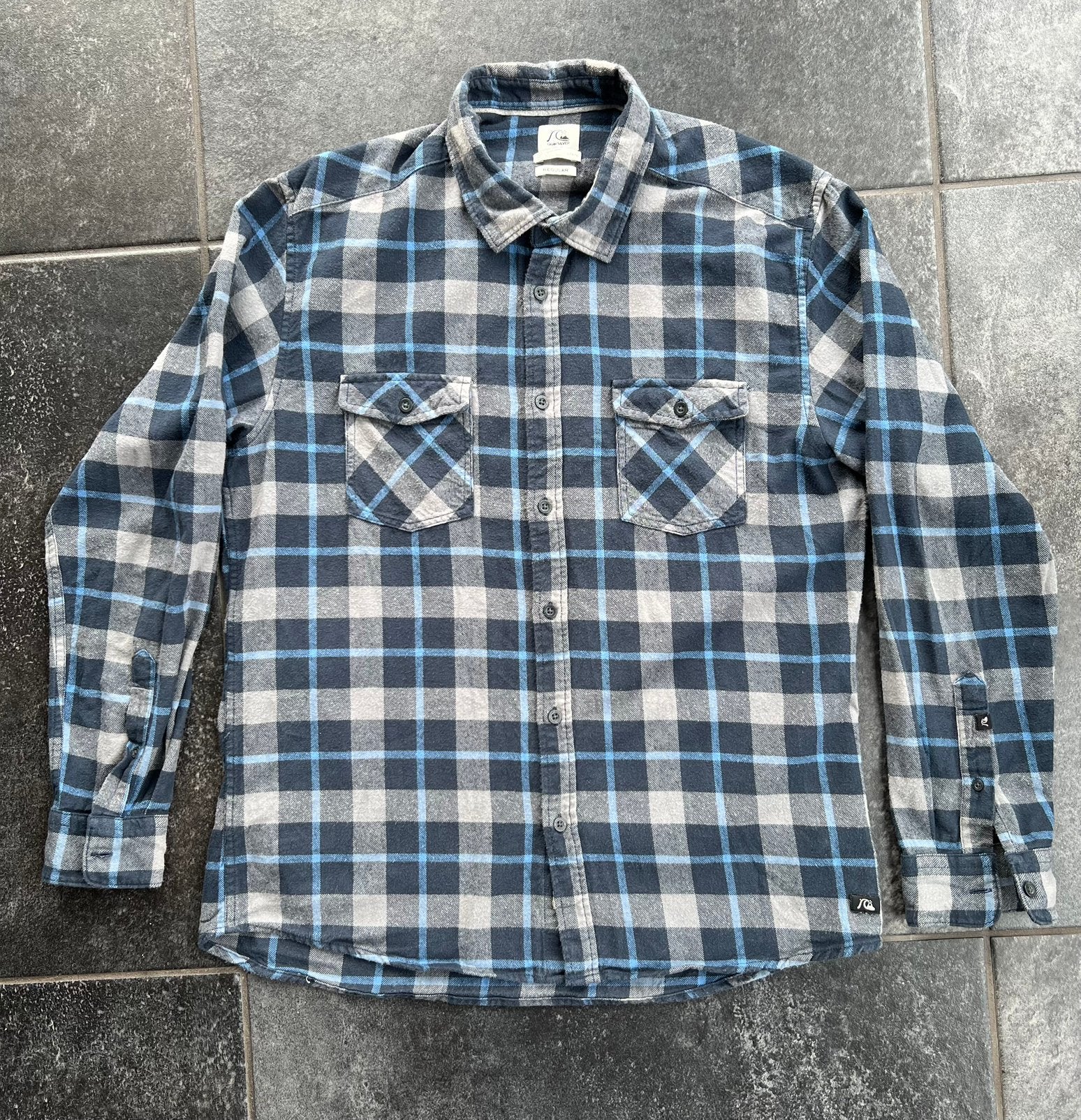 Overhemd maat L Quiksilver, Ophalen of Verzenden, Zo goed als nieuw, Blauw