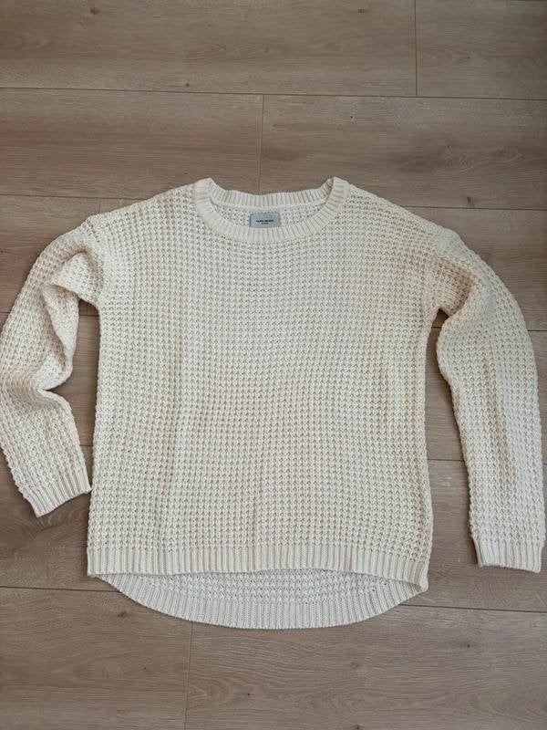 Vero Moda gebreide wafel trui ecru creme M, Kleding | Dames, Maat 38/40 (M), Vero Moda, Wit, Ophalen of Verzenden