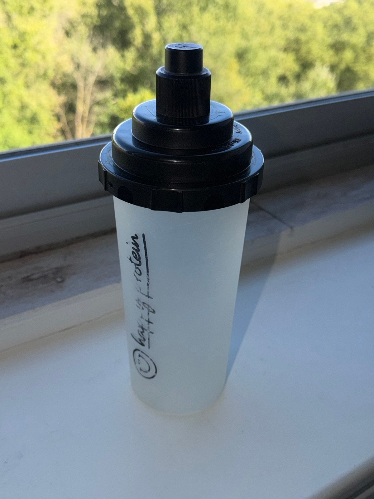 Happy Protein Shaker - 700ml zgan, Ophalen of Verzenden, Gebruikt, Overige typen