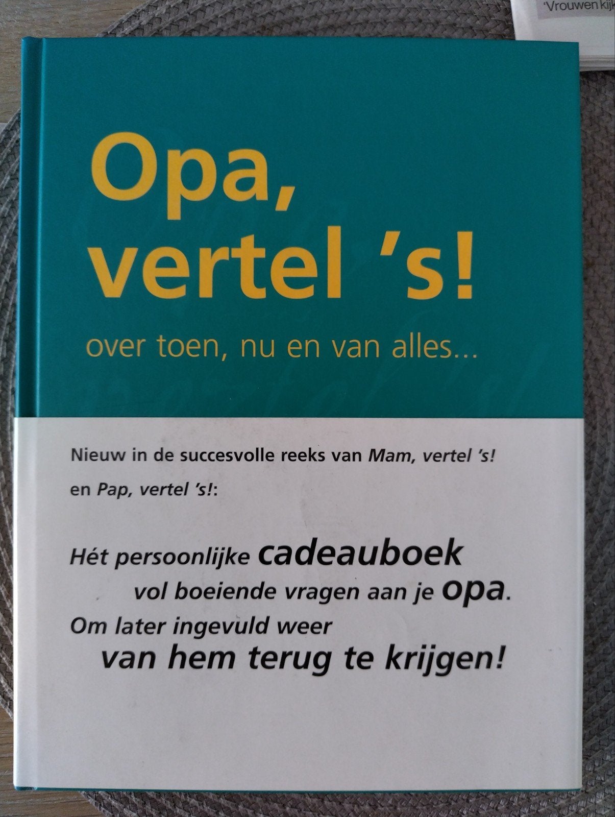 Opa, vertel 's! - Cadeauboek (2008) - Nooit ingevuld, Boeken, Ophalen, Nieuw, Elma van Vliet