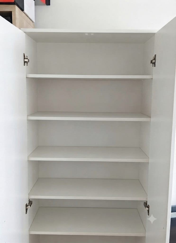 Witte Kast met Planken - Kast Inca 2-deurs, Ophalen, Modern, functioneel, 50 tot 100 cm, 150 tot 200 cm
