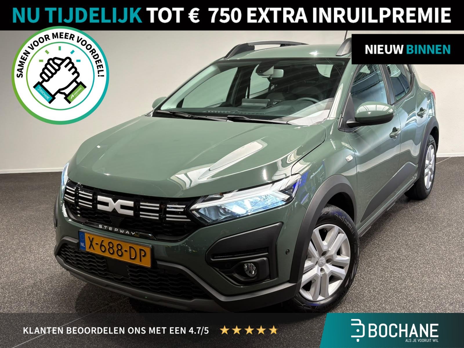 Dacia Sandero Stepway 1.0 TCe 100 ECO-G Expression | Camera, Auto's, Gebruikt, Met garantie (alle), 610 kg, Origineel Nederlands