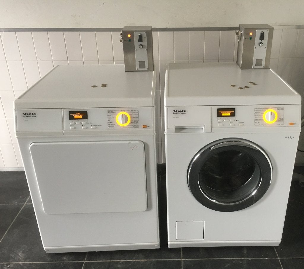 Miele professional met betaalsysteem camping studentenhuis, Witgoed en Apparatuur, Wasmachines, 1200 tot 1600 toeren, Minder dan 85 cm