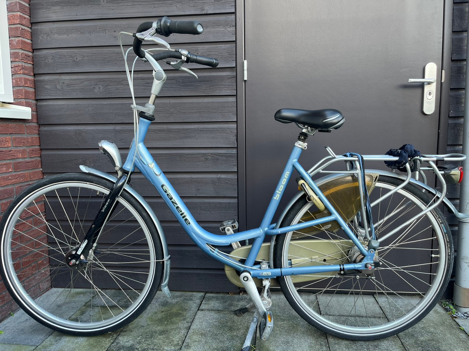 Gazelle Bloom moederfiets lichtblauw - 28” - framemaat 58cm, Fietsen en Brommers, Gebruikt, Dubbele standaard, 0 zitjes, Gazelle