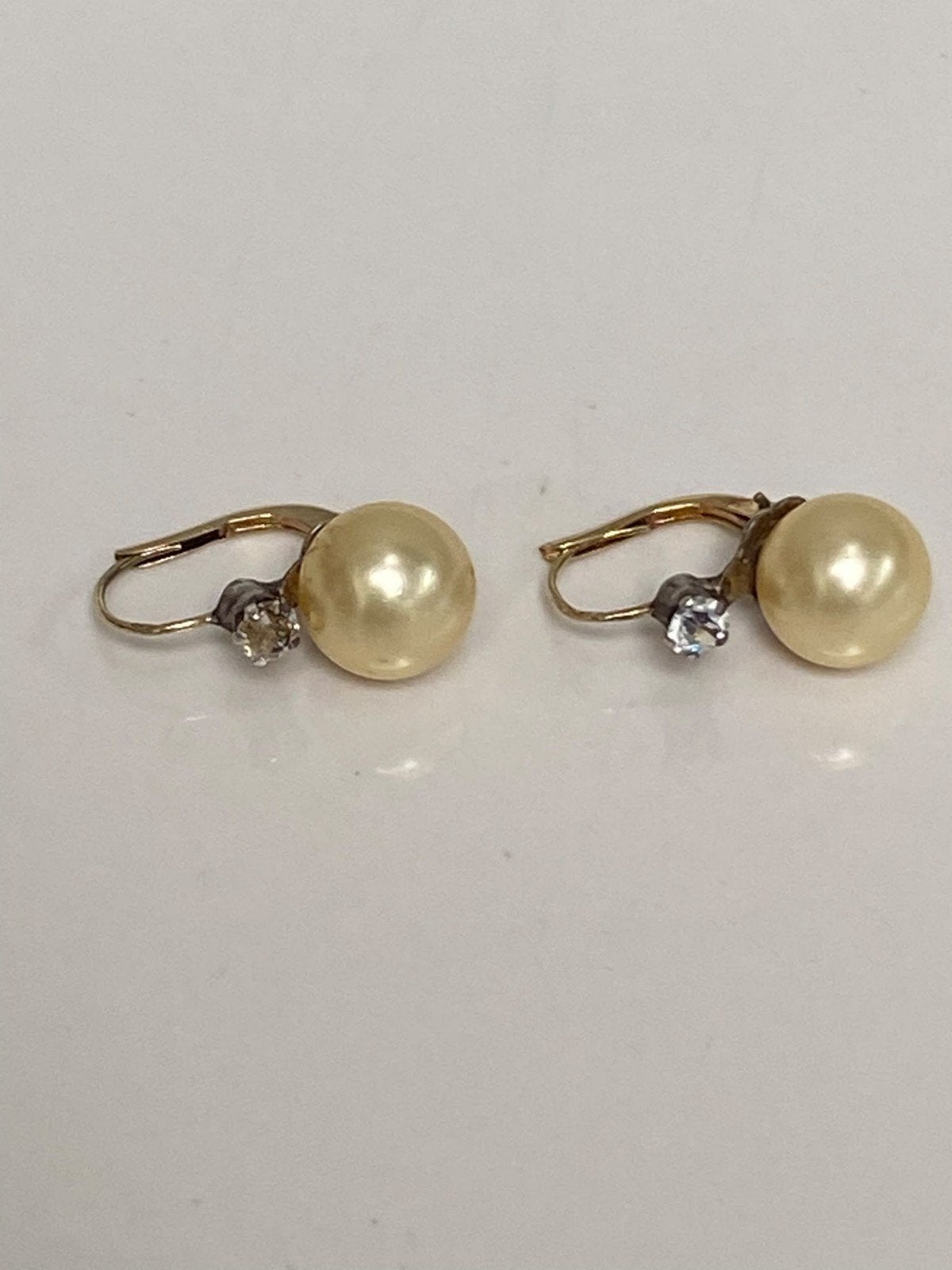 Geel gouden oorbellen parel 750, Verzenden, Goud, Oorbellen