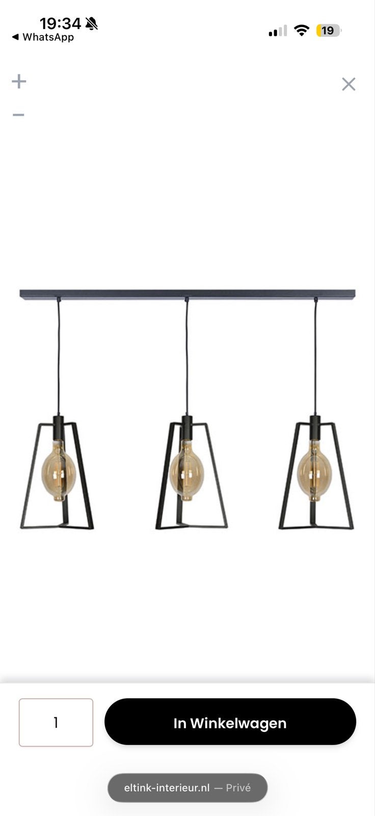 Ztahl Hanglamp Trevi set 3 - Zwart metaal, Huis en Inrichting, Lampen | Hanglampen, Ophalen of Verzenden, Zo goed als nieuw, Metaal