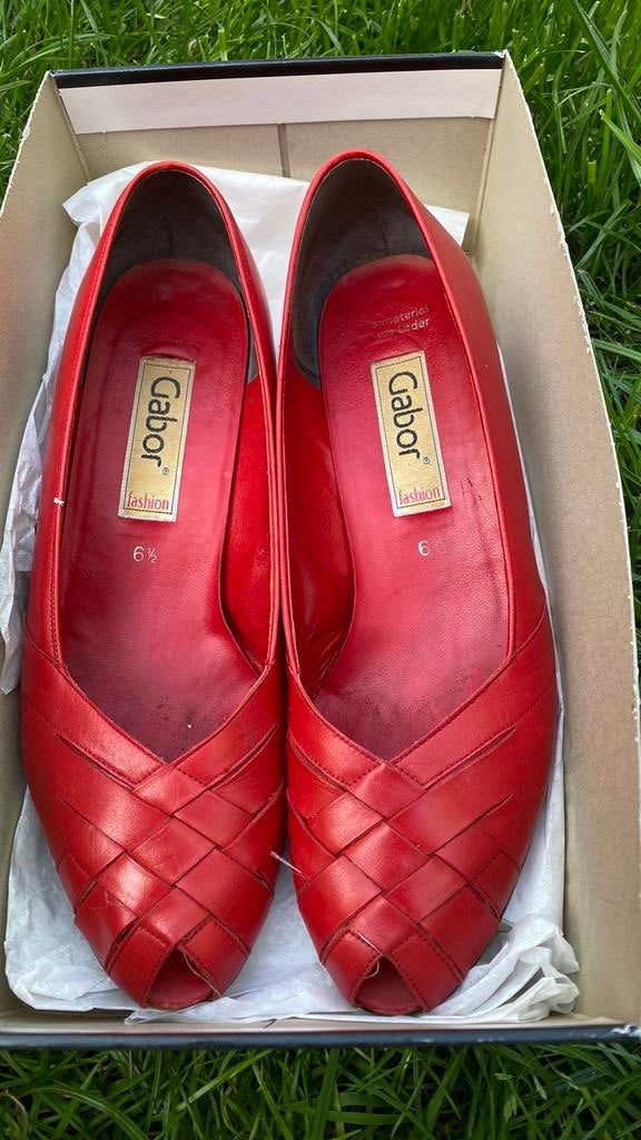 Leuke rode Gabor zomer instapsandalen 6,5 maat 40, Ophalen of Verzenden, Zo goed als nieuw, Rood, Sandalen of Muiltjes
