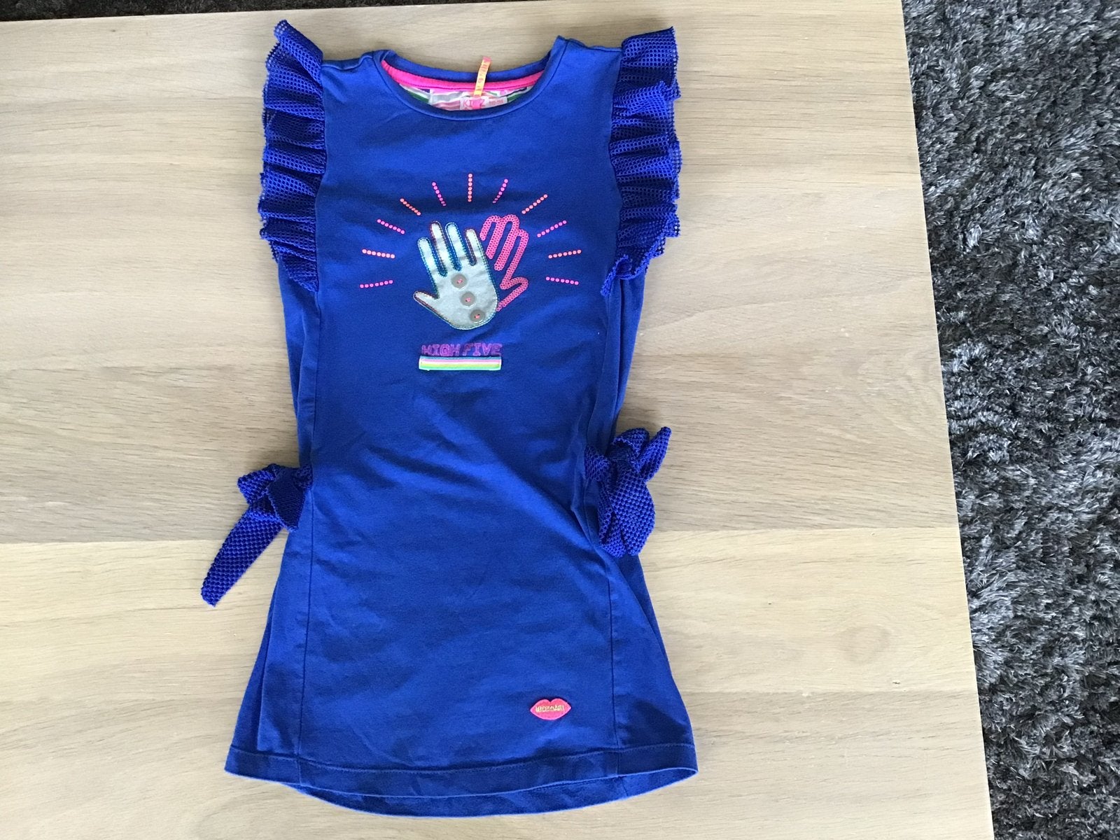Leuk blauw jurkje van Kidz Art, maat 110-116, Ophalen of Verzenden, Gebruikt, Meisje, Jurk of Rok