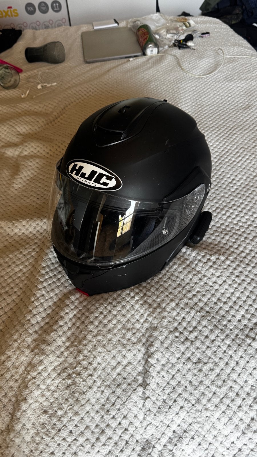 HJC Systeemhelm Maat S - Zwart, Motoren, Kleding | Motorhelmen, Systeemhelm, HJC, Ophalen of Verzenden, S