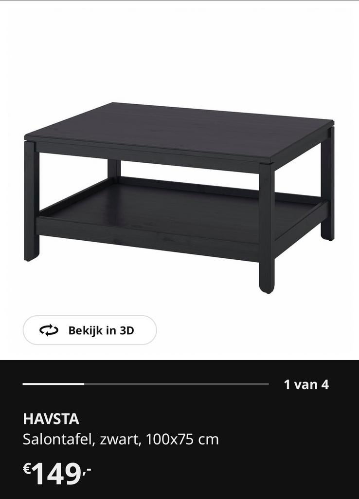 Salontafel 100 x 75 nieuw in ongeopende doos., Ophalen, Nieuw, 50 tot 100 cm, 50 tot 100 cm