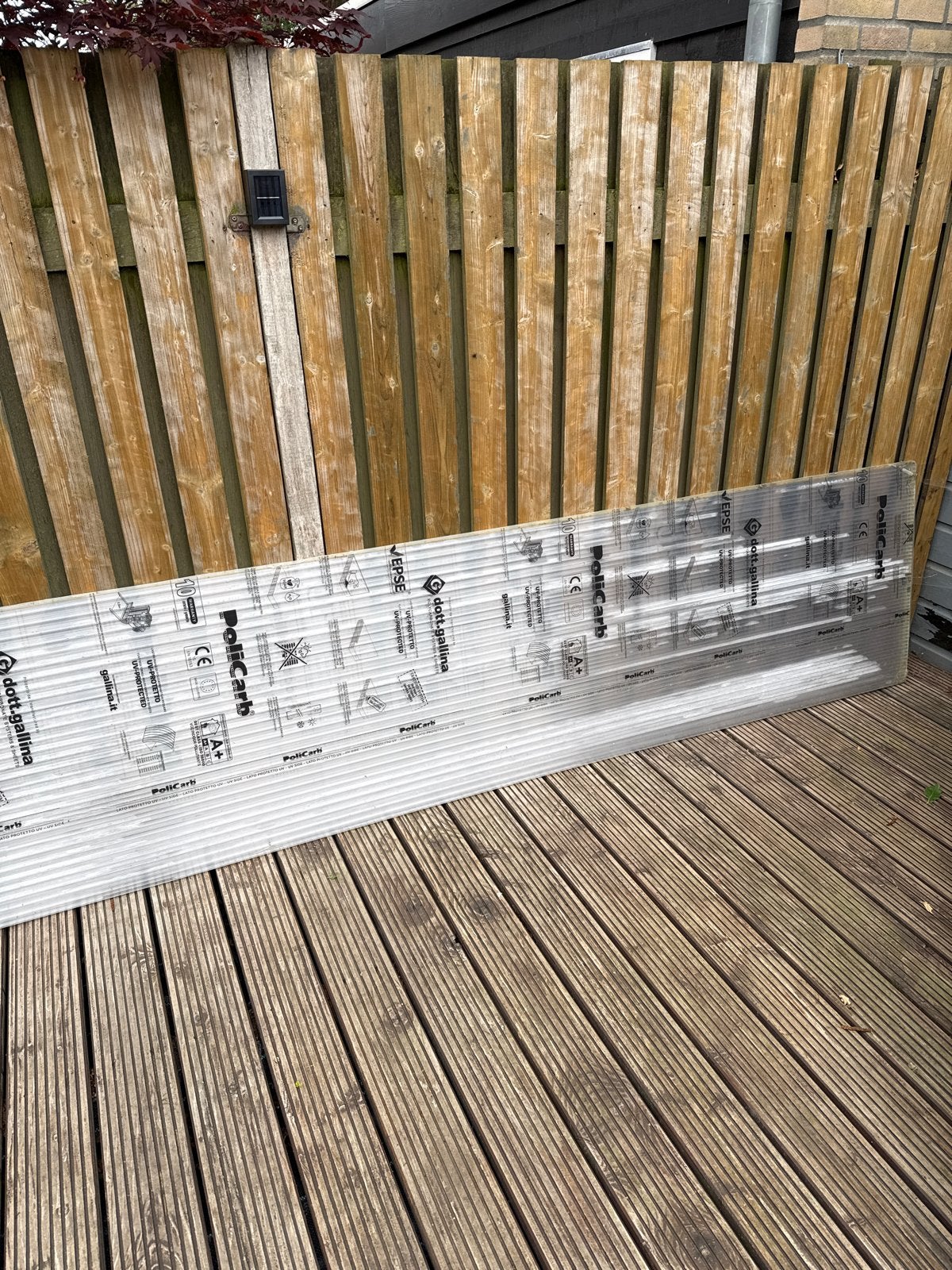 Polycarbonaat plaat 230x70 cm - 1 stuk, Ophalen, Zo goed als nieuw, Overige materialen