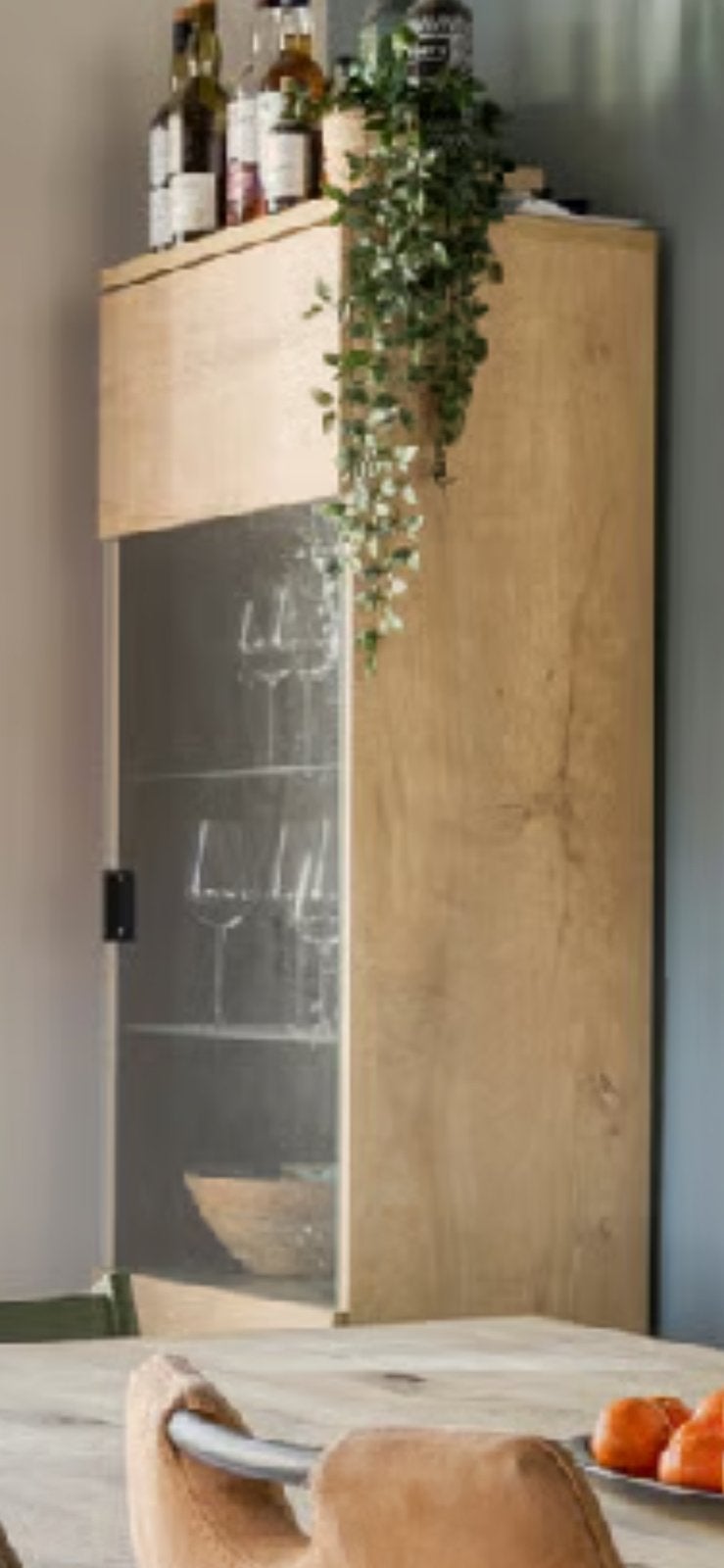 Vitrinekast Meubella, Ophalen, Met deur(en), Glas, 50 tot 100 cm