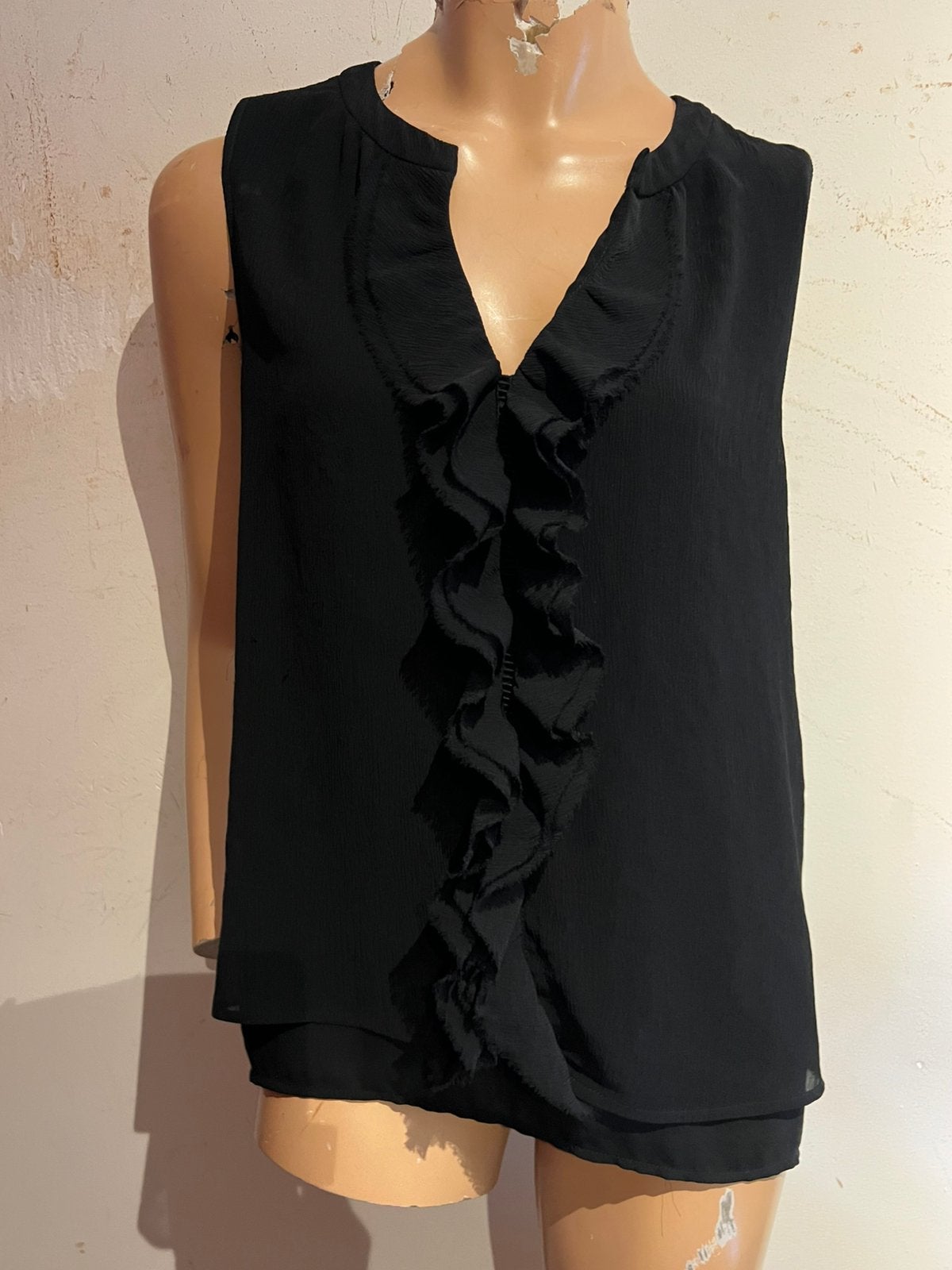 MARCCAIN top met roesjes maat L 5 origineel zgan, Zwart, G, Maat 42/44 (L), Ophalen of Verzenden