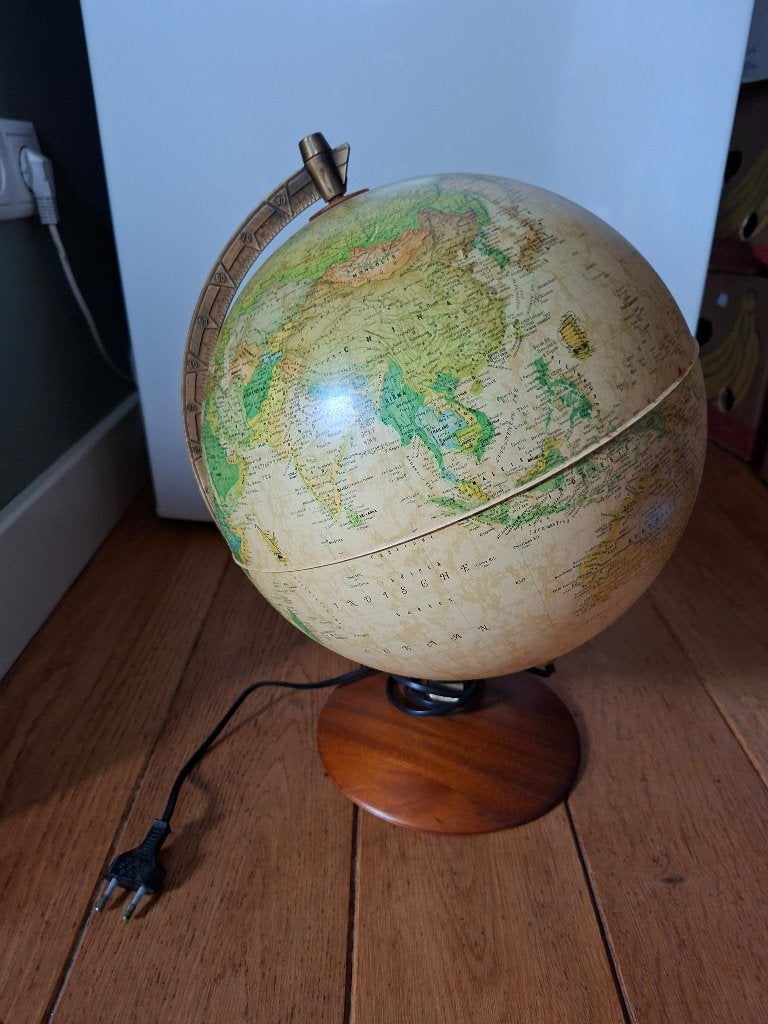 Wereldbol, Ophalen, Draaibaar, Zo goed als nieuw, Overige materialen