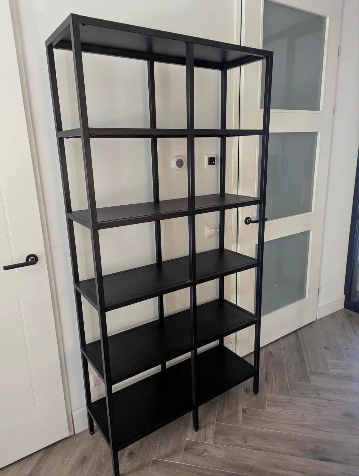 Hamar Kast Kwantum hoog - Zwart metalen stelling kast, Ophalen, Met plank(en), Gebruikt, 100 tot 150 cm