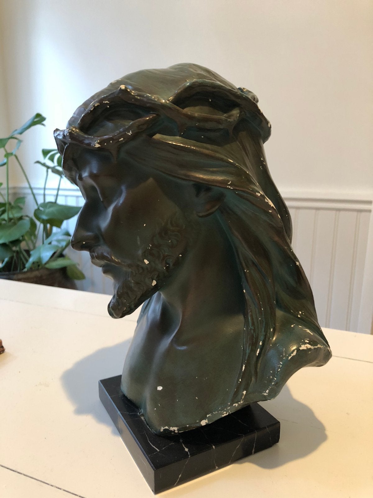 Mooi groot oud brocante heilig (borst) beeld, Jezus Christus, Ophalen of Verzenden
