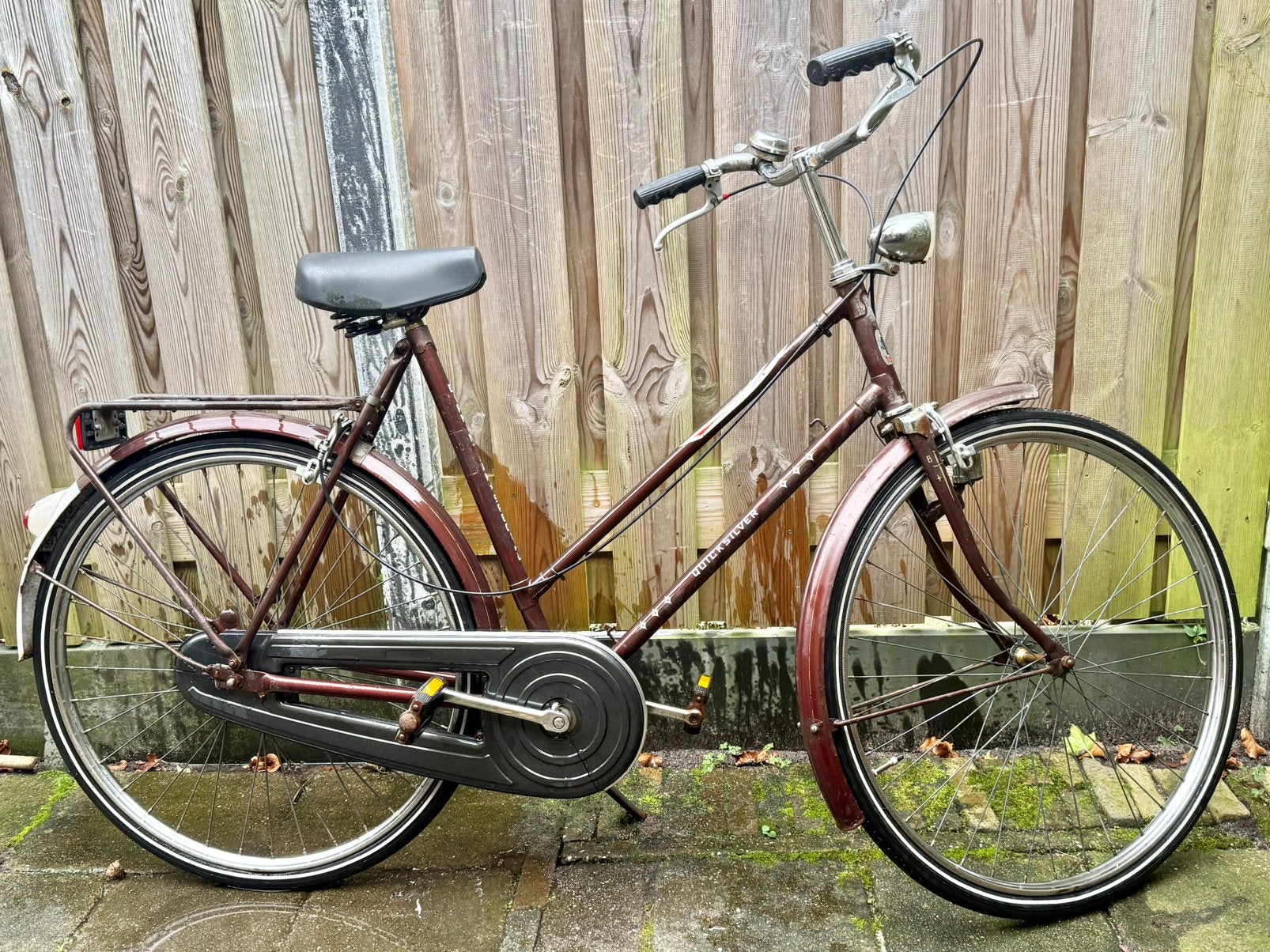Vintage damesfiets Quicksilver frame 56, Fietsen en Brommers, Fietsen | Dames | Damesfietsen, Overige merken, Gebruikt, Velgrem