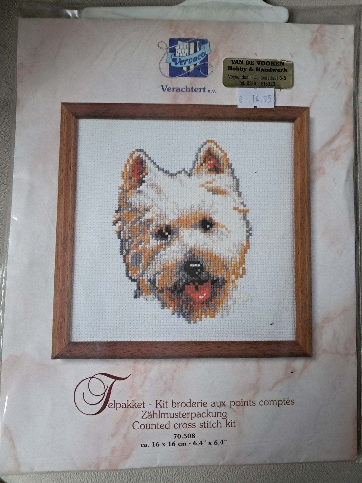 Borduurpakket Westie hond - Telpakket, Ophalen of Verzenden, Nieuw, Handborduren, Borduurpakket