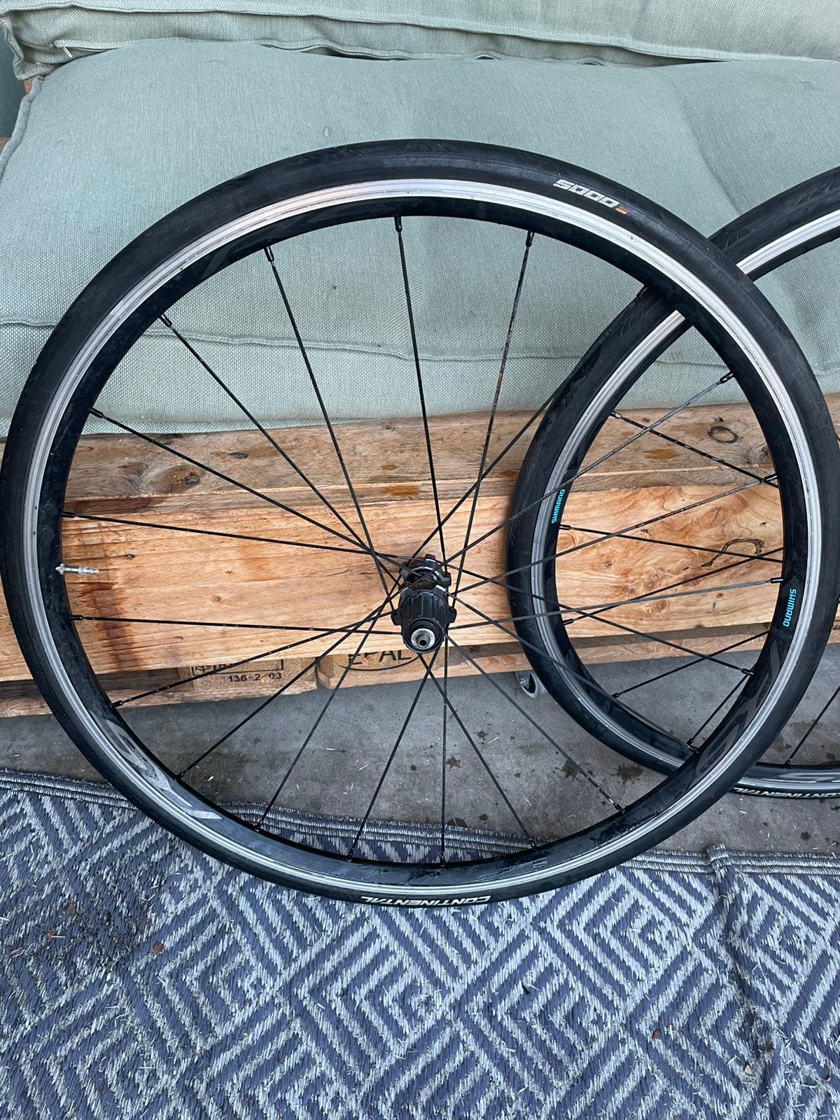 Shimano RS Quick Release Wielset + Continental GP5000 banden, Gebruikt, Aluminium, Racefiets, Ophalen