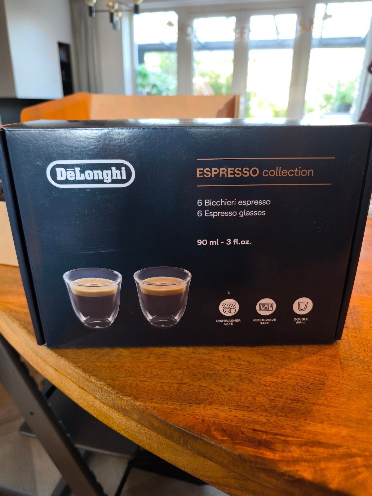 De'Longhi Espresso Glazen - Dubbelwandig - 6 stuks, Nieuw, Ophalen of Verzenden, Overige merken, Glas