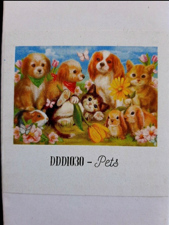 Diamond Painting Kit - Schattige Huisdieren (Nieuw), Hobby en Vrije tijd, Knutselen, Ophalen of Verzenden