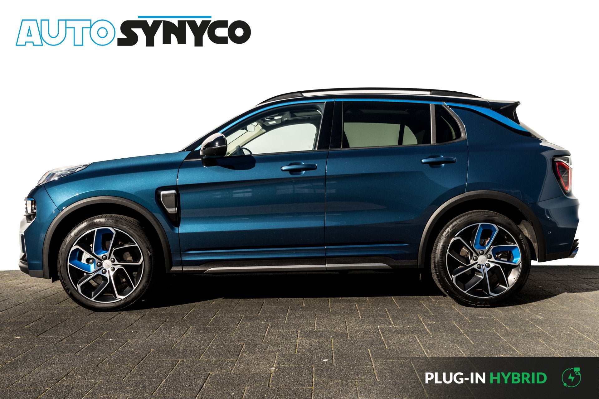 Lynk & Co 01 1.5 Plug-in Hybrid 262 Pk I Zwarte hemel I Pano, Auto's, Stof, Met garantie (alle), Blauw, Bedrijf