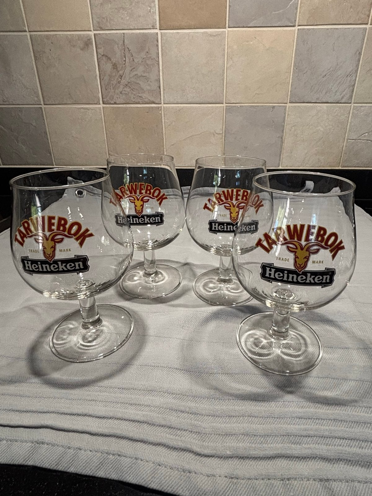 Set van 4 Heineken Tarwebok bierglazen, Ophalen of Verzenden