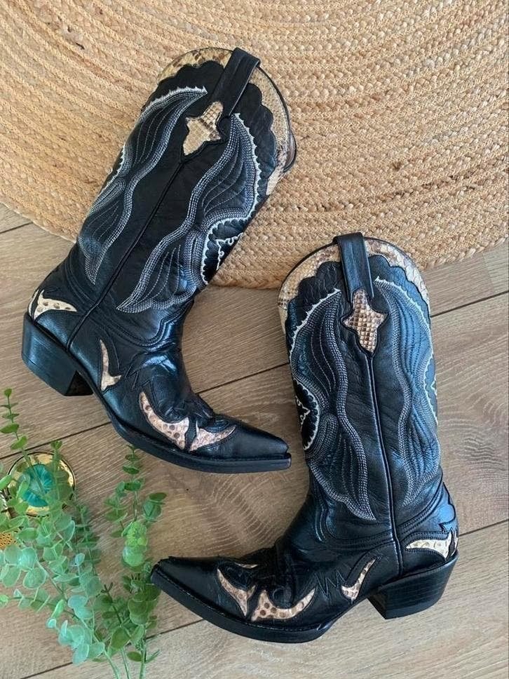 Go West cowboylaarzen 38 western boots bohemian laarzen, Hoge laarzen, -, Zwart, -