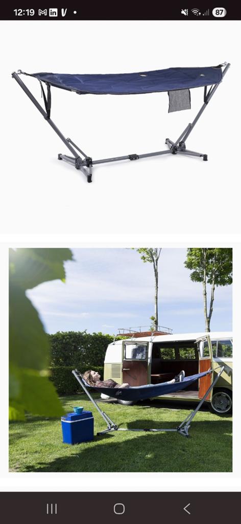 Campart Hangmat BE 0645 - Inklapbaar met Standaard, Ophalen, Opvouwbaar, Zo goed als nieuw, Eenpersoons