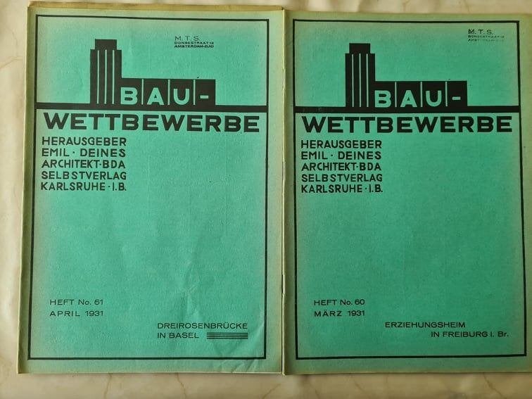 1931 jaargang 12 ex. Bouwkunde -Bau-wettbewerbe, Ophalen of Verzenden