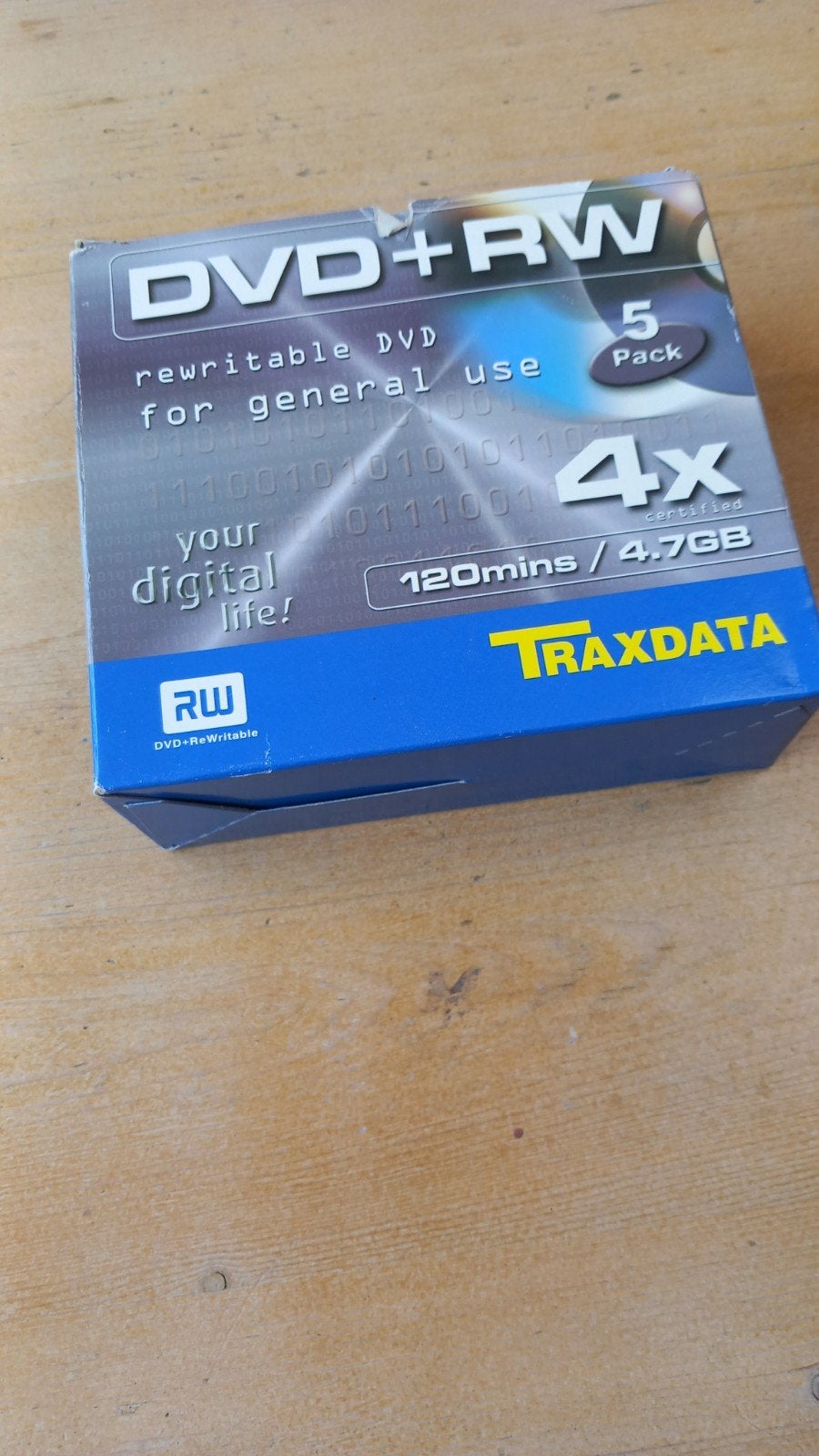 Traxdata DVD+RW 4.7GB 4x herschrijfbare DVD's (5-pack), Herschrijfbaar, Nieuw, Ophalen of Verzenden, Traxdata
