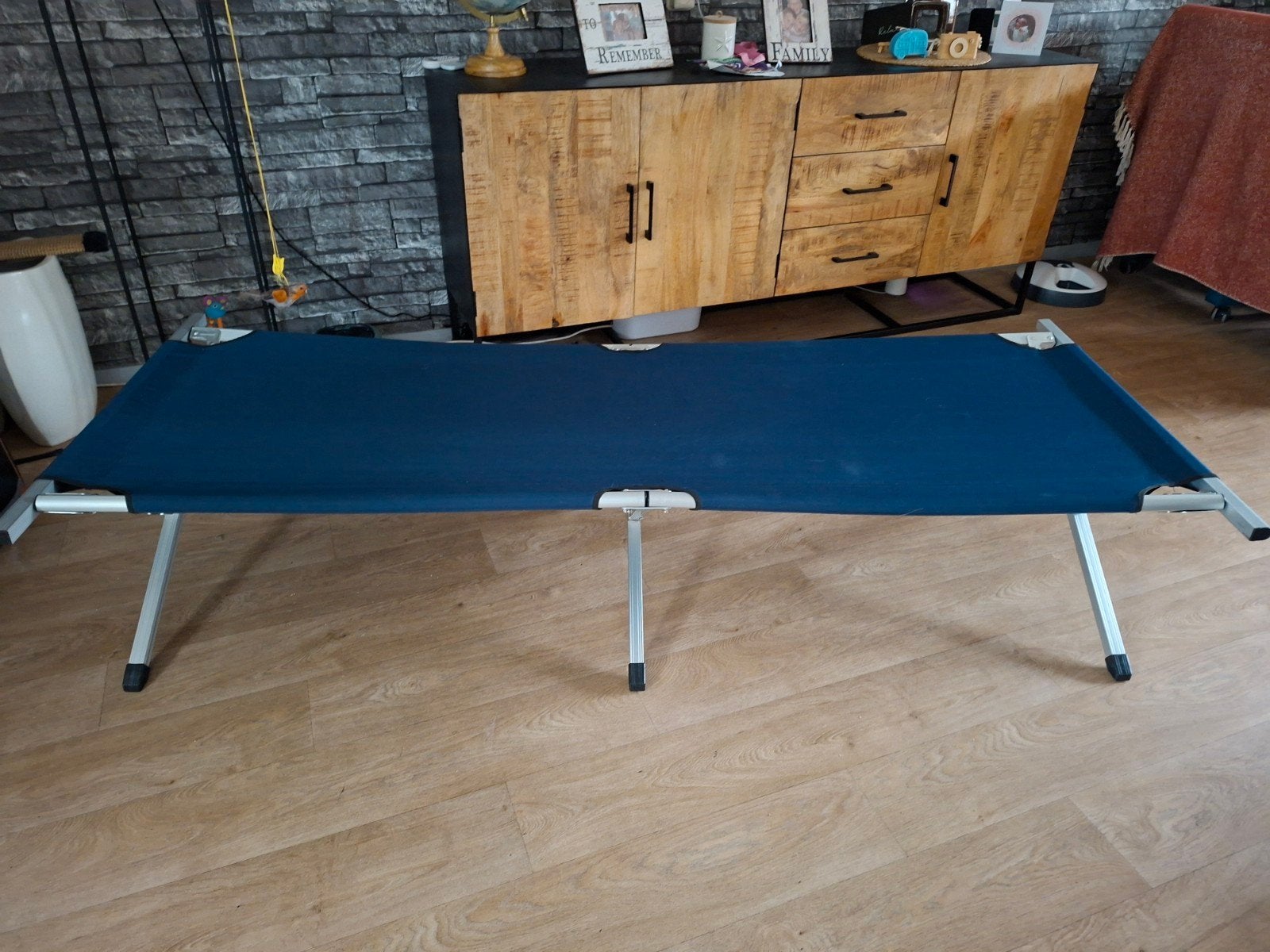 Opvouwbaar veldbed / campingbed - Blauw, Ophalen, Gebruikt