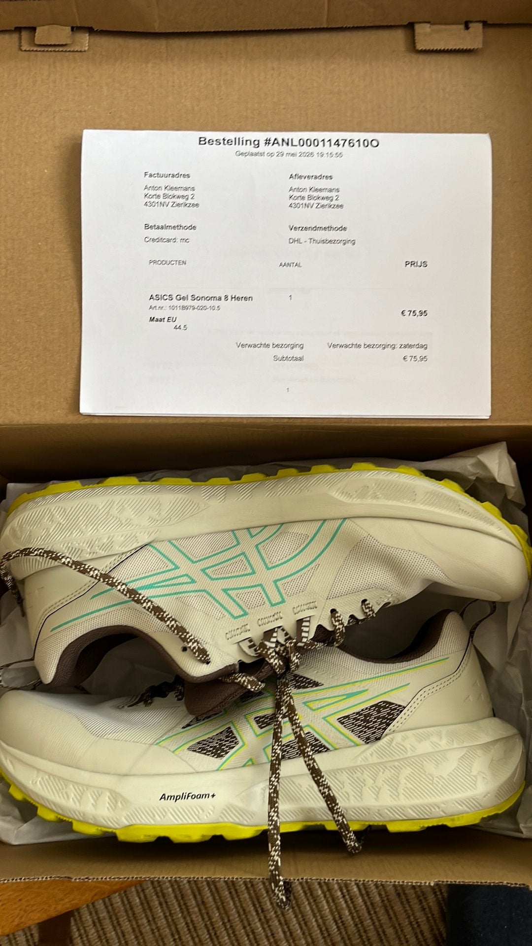 Trail hardloopschoenen Asics maat 44.5, Ophalen of Verzenden, Zo goed als nieuw, Hardloopschoenen, Asics