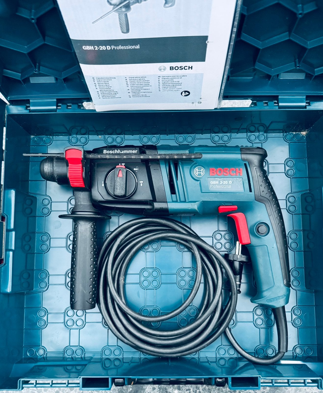 Bosch GBH 2-20 D Professional boorhamer zo goed als nieuw!, 600 watt of meer, Boor- en/of Breekhamer, Ophalen of Verzenden, Klopboormechanisme