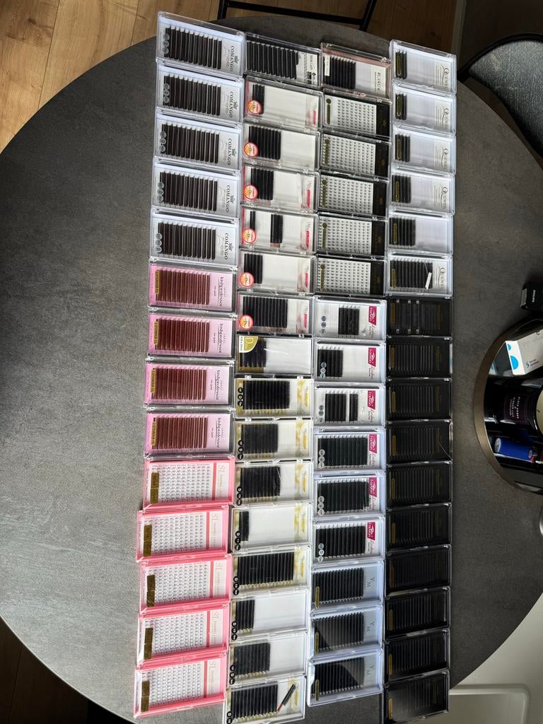 Groot pakket wimperextensions D-curl (82 bakjes), Ogen, Zwart, Nieuw, Ophalen of Verzenden