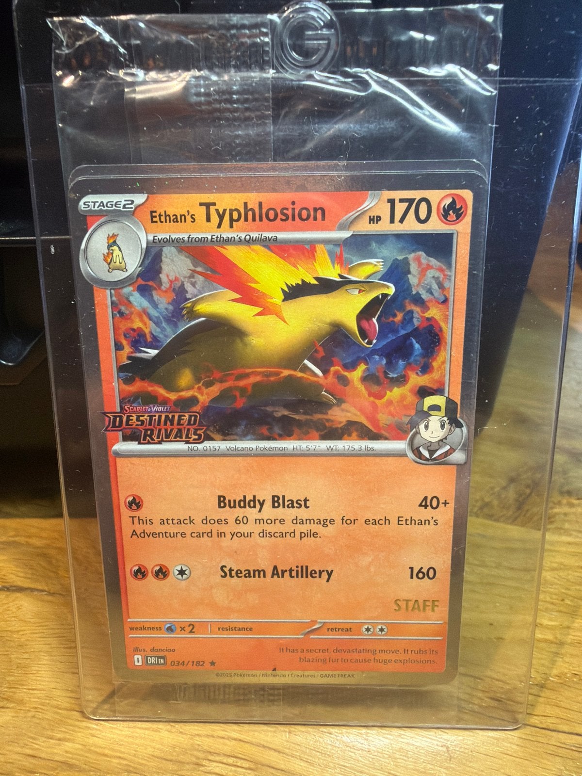Ethan's Typhlosion Pokémon Kaart - Destined Rivals 034/182, Ophalen of Verzenden, Zo goed als nieuw, Losse kaart