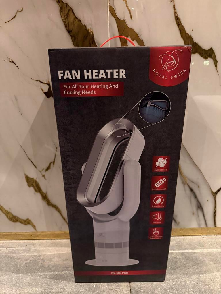 Royal Swiss Fan heater cool+hot nieuw, Ophalen, 30 tot 80 cm, Minder dan 60 cm, 800 watt of meer