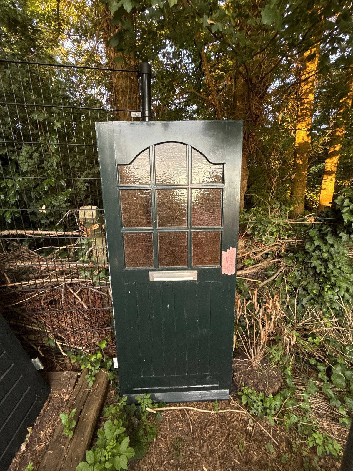 Oude hardhouten voordeur 201x87,5 cm, Ophalen, Gebruikt, 80 tot 100 cm, Buitendeur