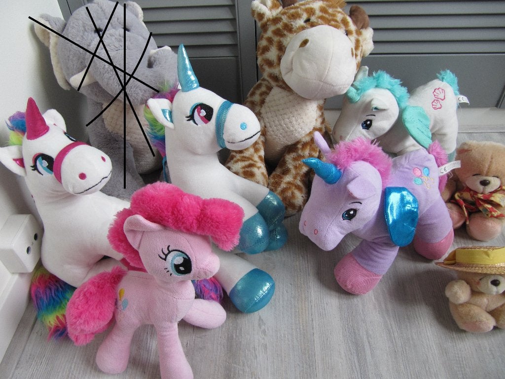 Knuffels, giraffe, eenhoorns, my little pony., Ophalen of Verzenden, Zo goed als nieuw, Paard