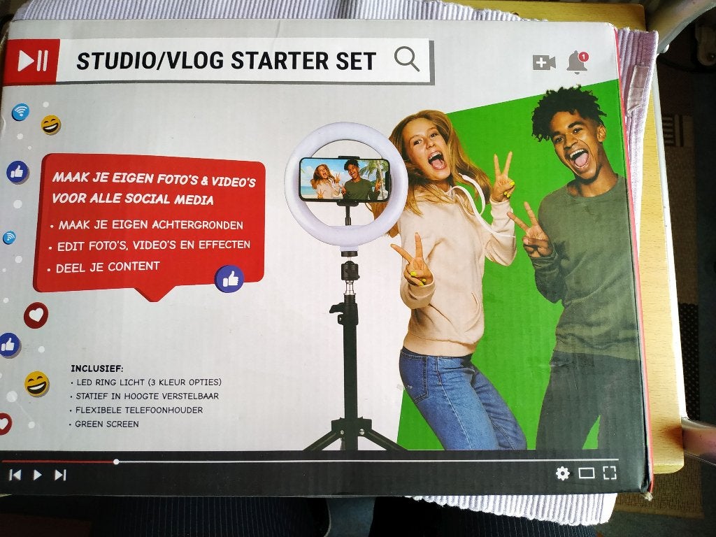 STUDIO/VLOG STARTER SET, Ophalen of Verzenden, Nieuw, Inclusief lampen, Complete fotostudio