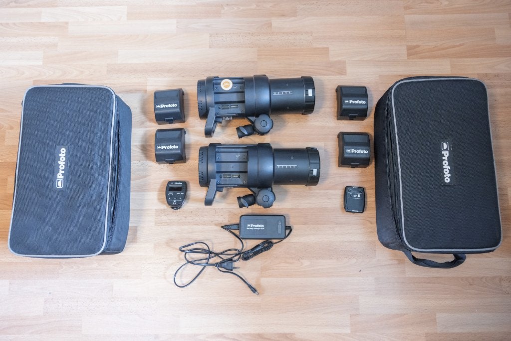 Profoto B1 500 AirTTL x2 incl. remote universeel en Canon, Ophalen, Gebruikt, Opvouwbaar, Profoto