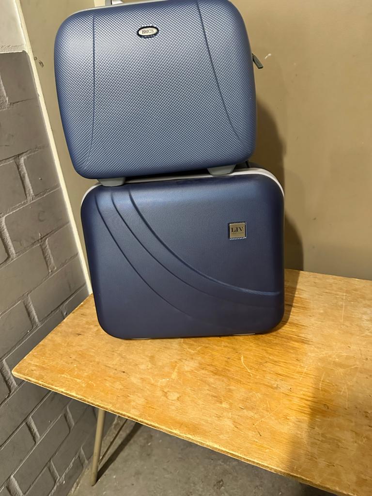 Set van 2 blauwe beautycases - LIV Collection, Sieraden, Tassen en Uiterlijk, Koffers, Hard kunststof, Minder dan 50 cm, Ophalen of Verzenden