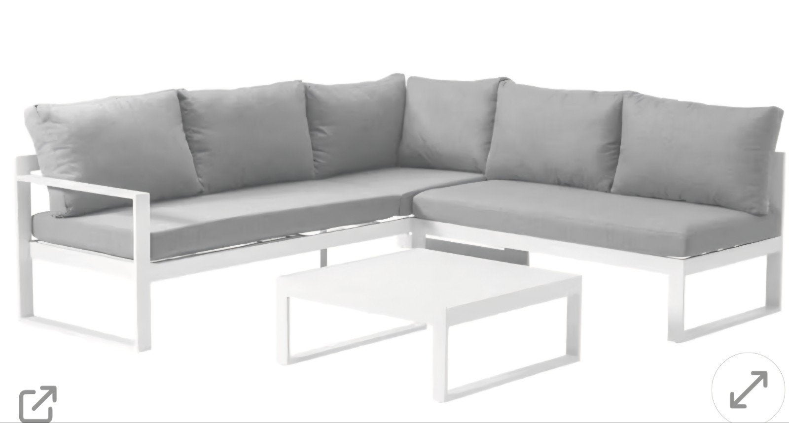 Nieuw in doos: Caldela Loungehoek Exterioo - Wit Aluminium,, 6 zitplaatsen, Bank, Ophalen of Verzenden, Loungeset