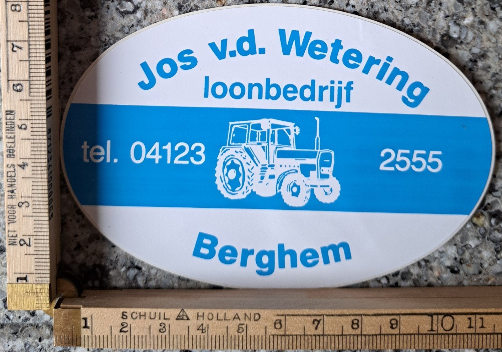 Vintage sticker Tractor trekker loonbedrijf Jos vd Wetering, Ophalen of Verzenden, Zo goed als nieuw, Auto of Motor