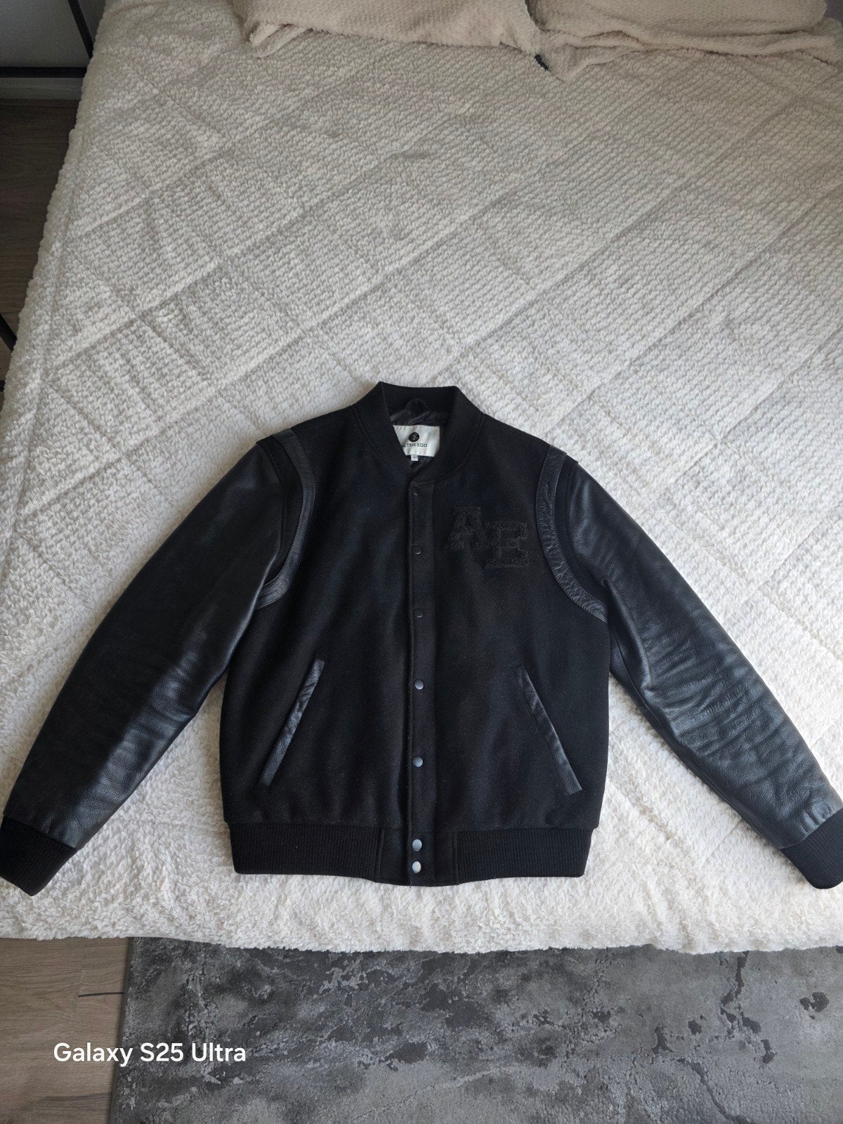 Alter Ego Varsity Jacket Zwart Leer Maat XL, Kleding | Heren, Jassen | Winter, Ophalen of Verzenden