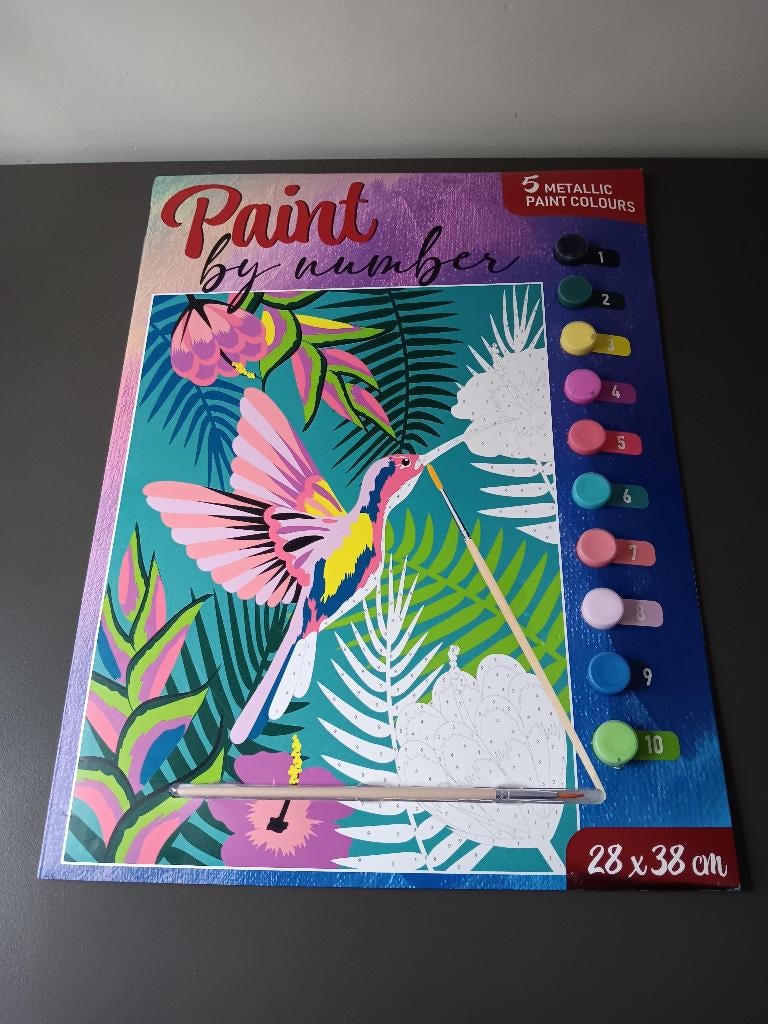 Paint by number set tropische vogel 28 x 38 cm, Ophalen of Verzenden, Nieuw, Schilderen op nummer