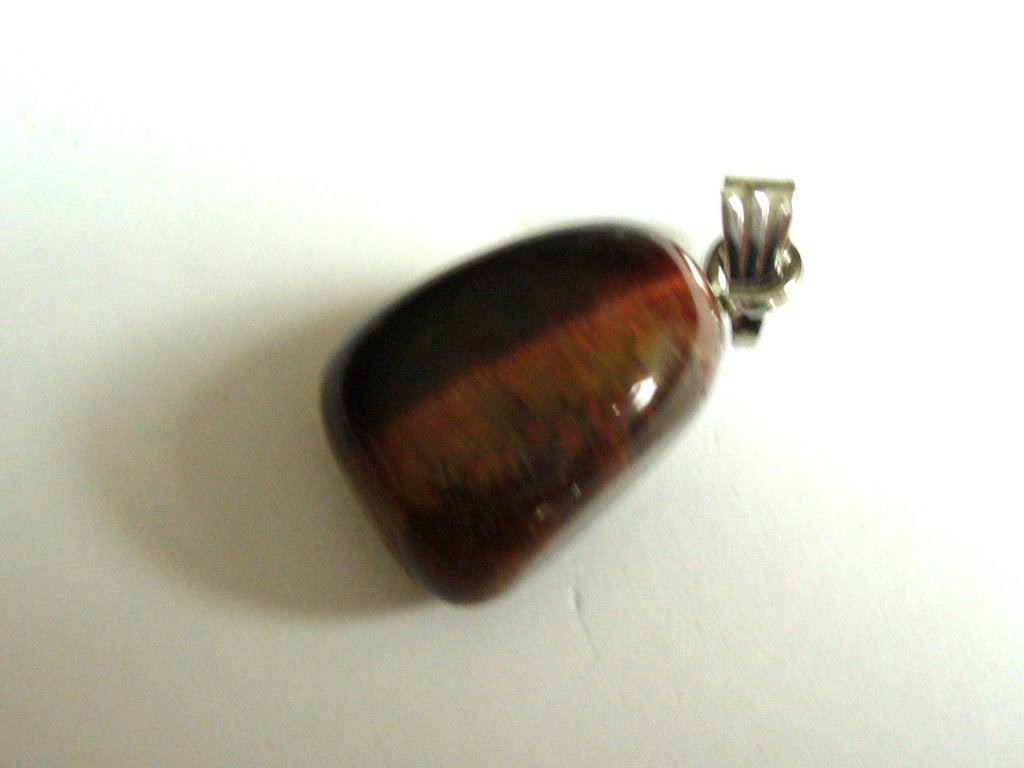 tijgeroog hanger mineraal edelsteen hangertje tijger oog eye, Ophalen of Verzenden, Zo goed als nieuw, Steen of Mineraal, Met edelsteen