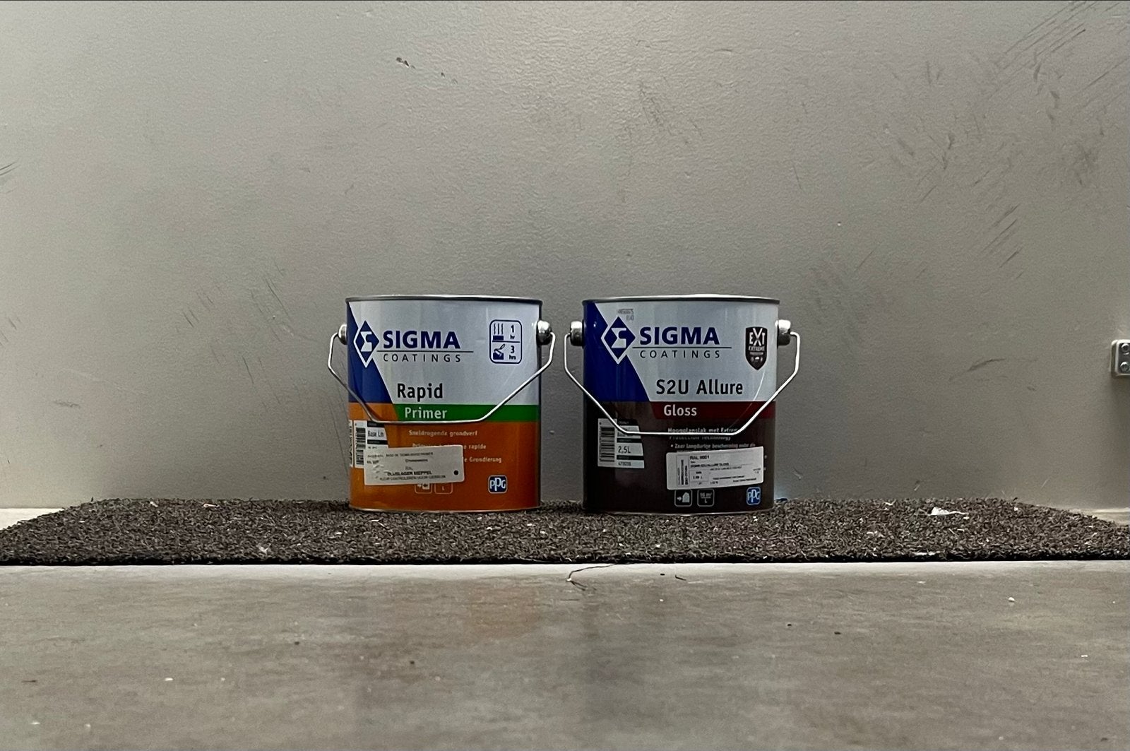 Sigma Coatings Rapid Primer en S2U Allure Gloss RAL 9001!!, Ophalen, 5 tot 10 liter, Wit, Nieuw