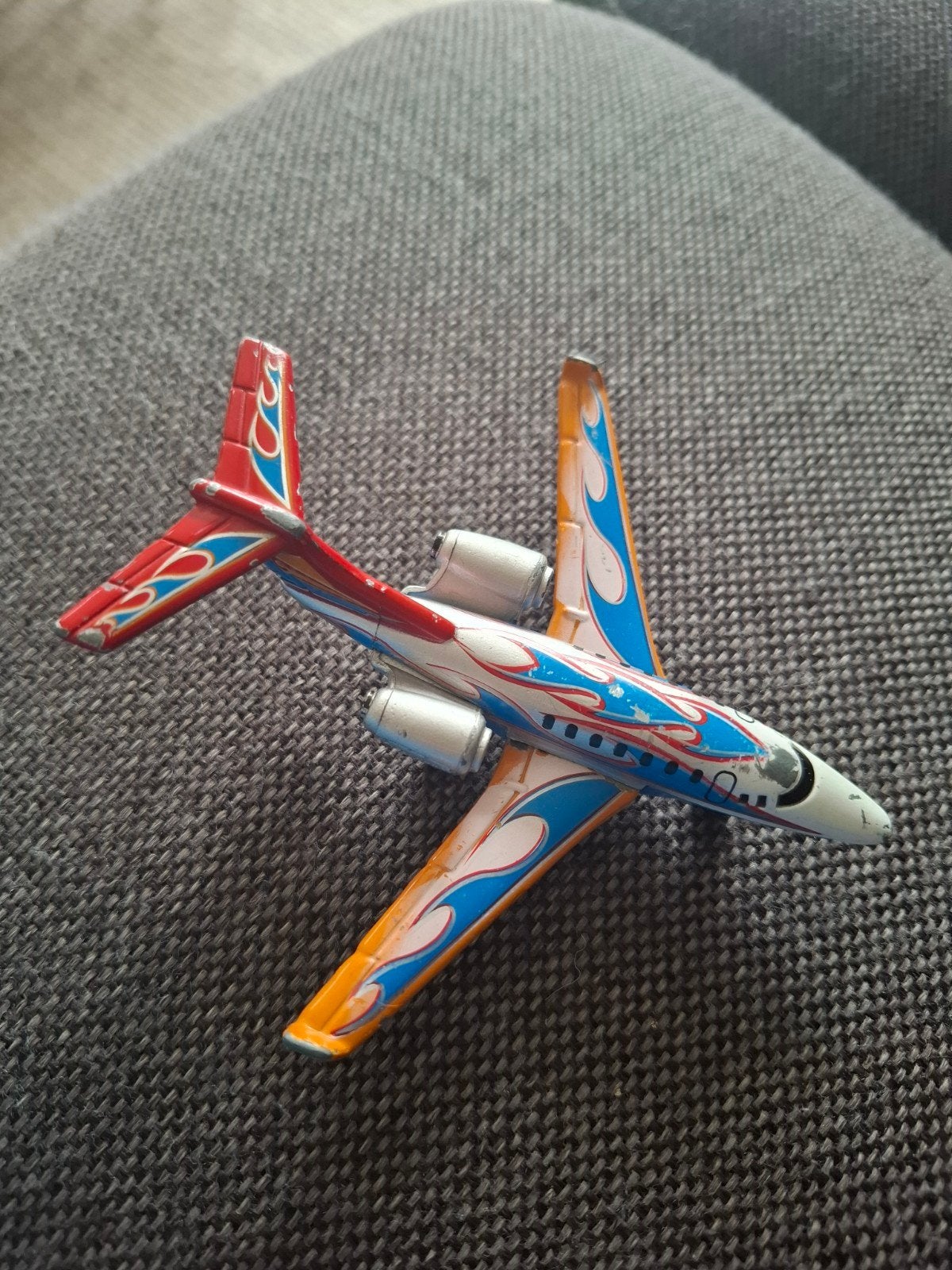Mattel Stalen Vliegtuig Vlammen Design 2002, Ophalen of Verzenden, Gebruikt